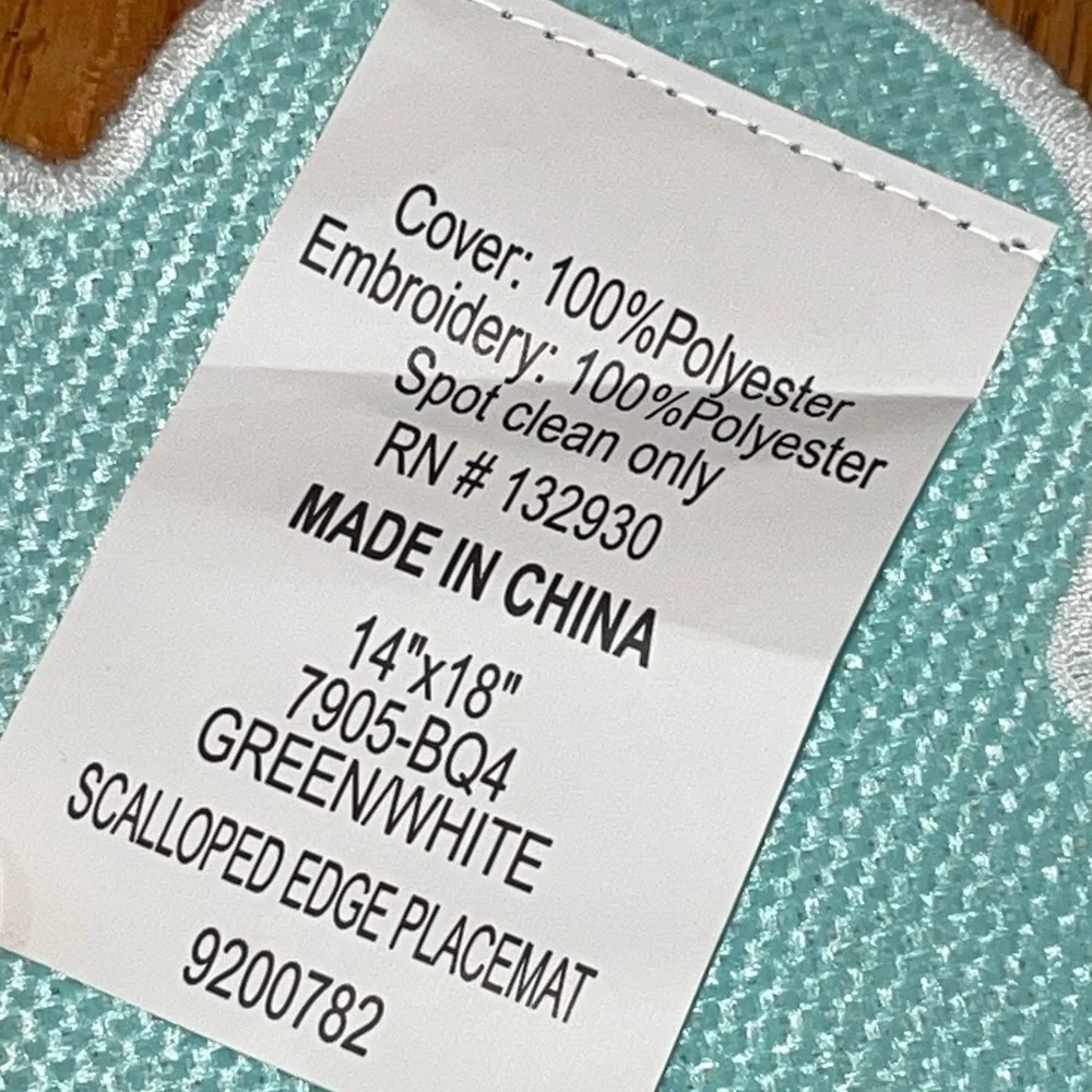 NEW Egg Blue Easter 6 pcs Set of Blue Scalloped Placemats